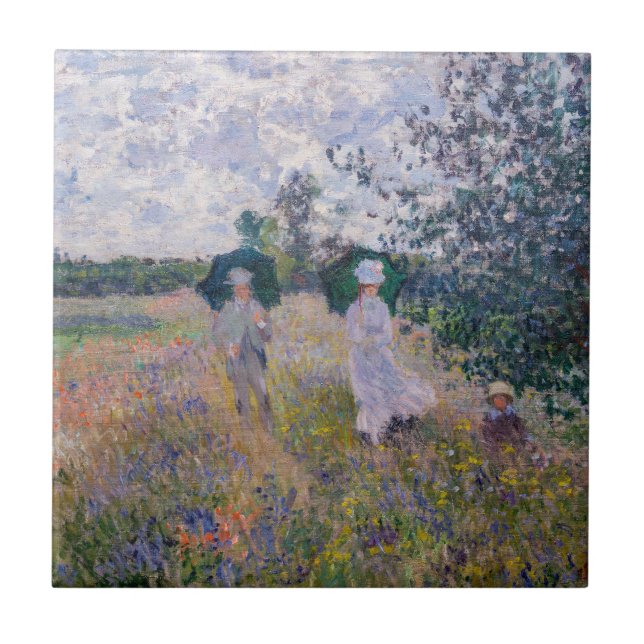 Claude Monet - Promenade in der Nähe von Argenteui Fliese (Vorderseite)