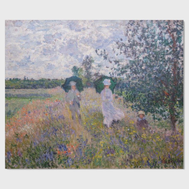 Claude Monet - Promenade in der Nähe von Argenteui Geschenkpapier (Flach)