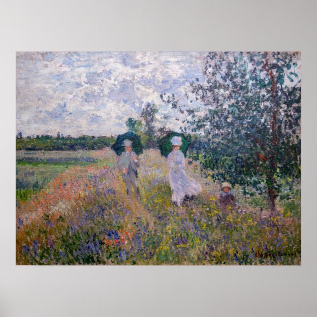 Claude Monet - Promenade in der Nähe von Argenteui Poster (Vorne)