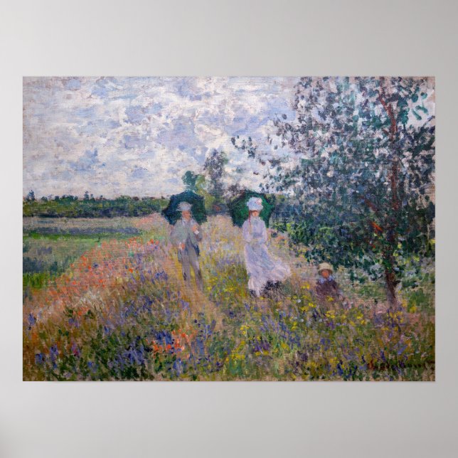 Claude Monet - Promenade in der Nähe von Argenteui Poster (Vorne)