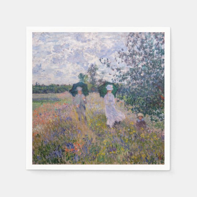 Claude Monet - Promenade in der Nähe von Argenteui Serviette (Vorderseite)