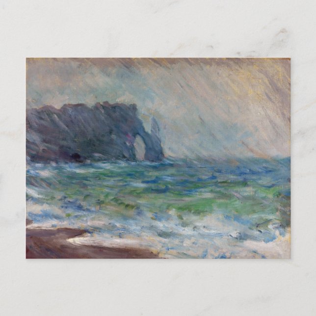 Claude Monet Rainfall Etretat Normandy Frankreich Postkarte (Vorderseite)