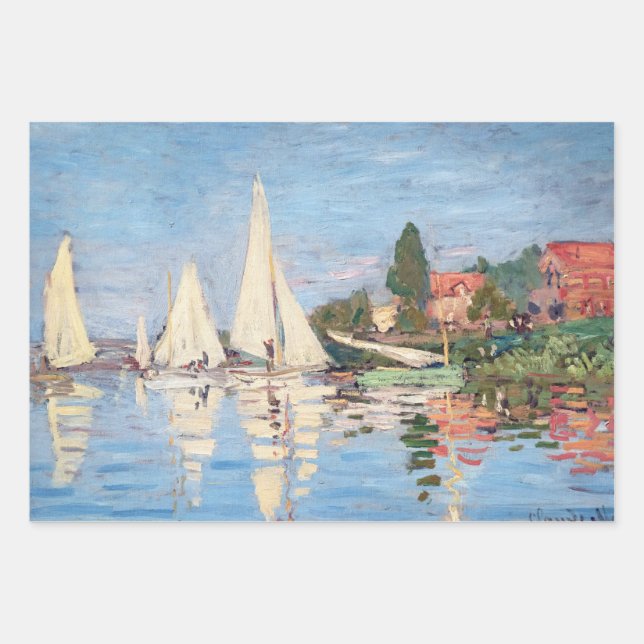 Claude Monet - Regattas in Argenteuil Geschenkpapier Set (Vorderseite)