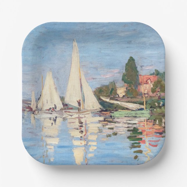 Claude Monet - Regattas in Argenteuil Pappteller (Vorderseite)