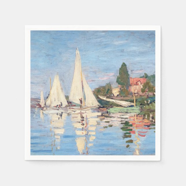Claude Monet - Regattas in Argenteuil Serviette (Vorderseite)