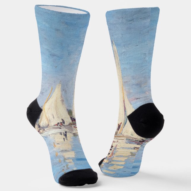Claude Monet - Regattas in Argenteuil Socken (Gewinkelt)