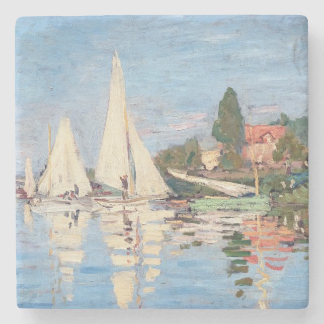 Claude Monet - Regattas in Argenteuil Steinuntersetzer (Vorderseite)