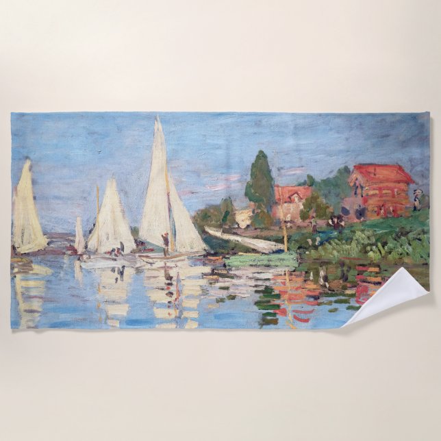 Claude Monet - Regattas in Argenteuil Strandtuch (Vorderseite)