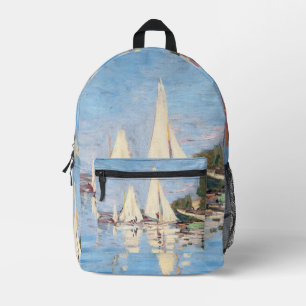 Claude Monet - Regatten in Argenteuil Bedruckter Rucksack