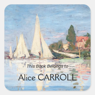 Claude Monet - Regatten in Argenteuil Quadratischer Aufkleber