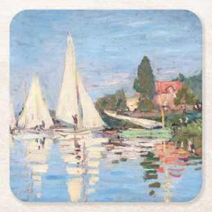 Claude Monet - Regatten in Argenteuil Rechteckiger Pappuntersetzer