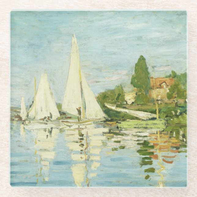 Claude Monet. Regatten in Argentinien Glasuntersetzer (Vorderseite)