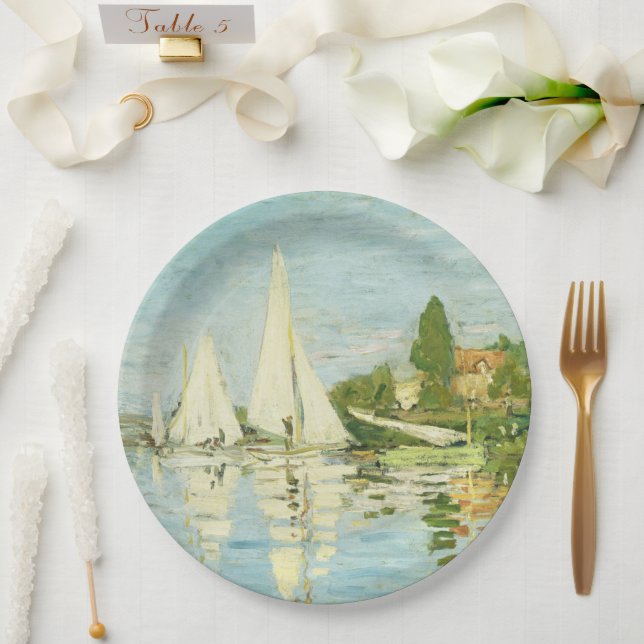 Claude Monet. Regatten in Argentinien Pappteller (Hochzeit)