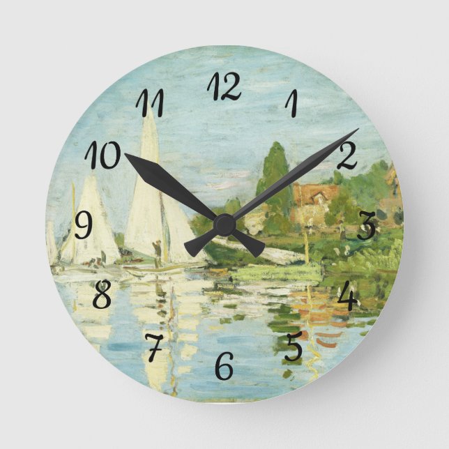 Claude Monet. Regatten in Argentinien Runde Wanduhr (Vorderseite)