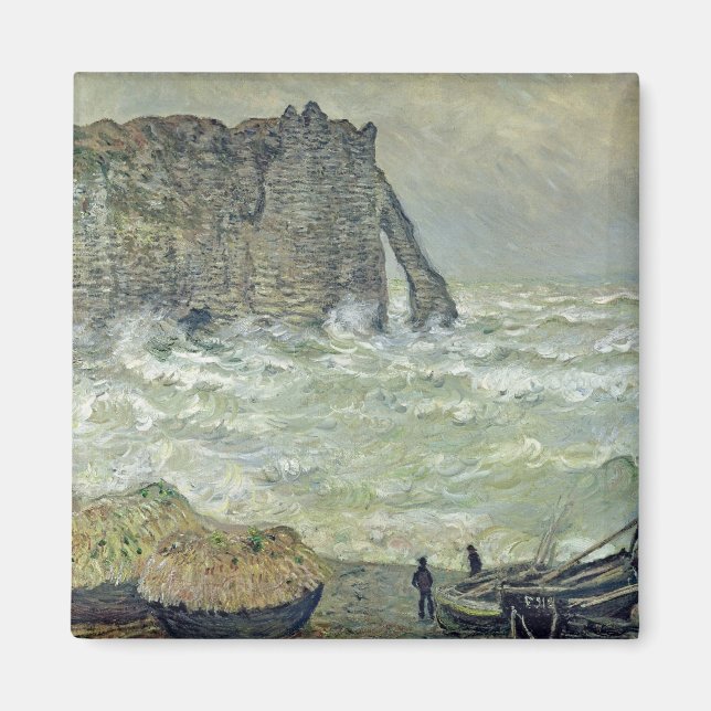 Claude Monet | Rough Sea at Etretat, 1883 Magnet (Vorne)