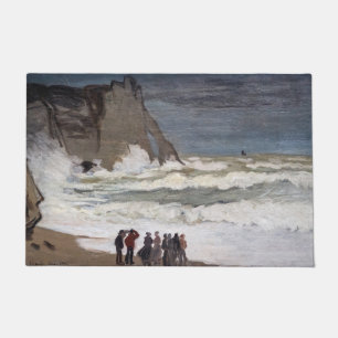 Claude Monet - Rough Sea at Etretat Fußmatte