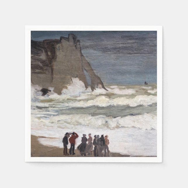 Claude Monet - Rough Sea at Etretat Serviette (Vorderseite)