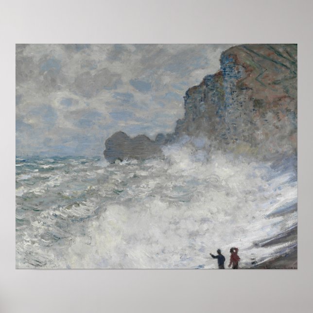 Claude Monet - Rough Weather at Étretat Poster (Vorne)