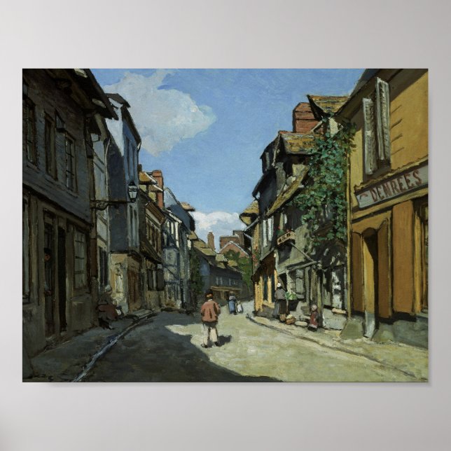 Claude Monet - Rue de la Bavole, Honfleur Poster (Vorne)