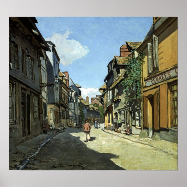 Claude Monet Rue de la Bavole, Honfleur Poster (Vorne)