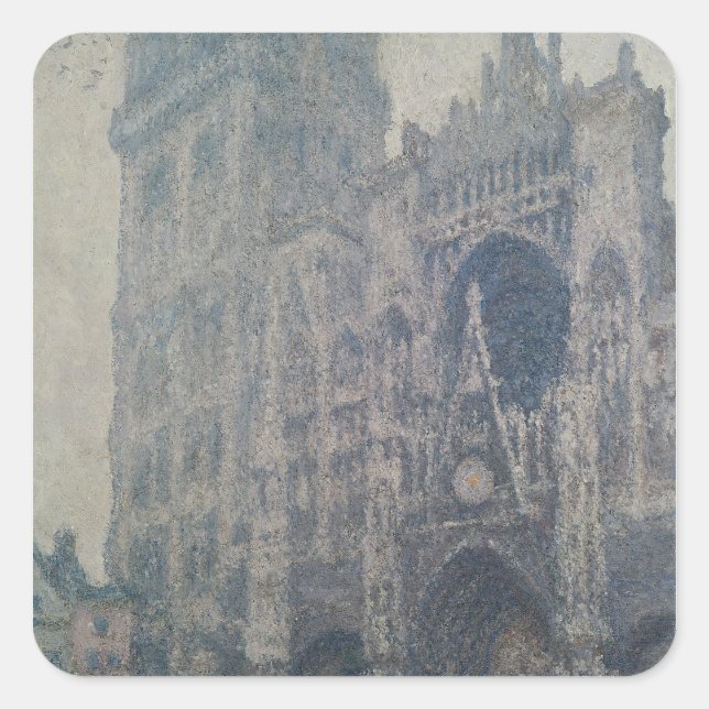 Claude Monet | Ruen Cathedral, Westportal Quadratischer Aufkleber (Vorderseite)