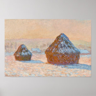 Claude Monet - Rührstäbe, Schneeeffekt, Morgen Poster