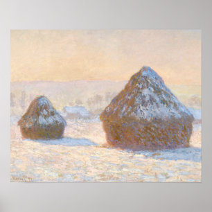 Claude Monet - Rührstäbe, Schneeeffekt, Morgen Poster