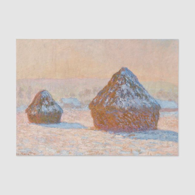 Claude Monet - Rührstäbe, Schneeeffekt, Morgen Seidenpapier (Vorderseite)