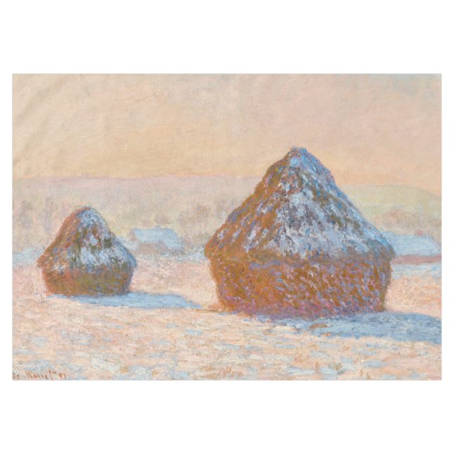 Claude Monet - Rührstäbe, Schneeeffekt, Morgen Tischdecke (Vorderseite (Horizontal))