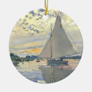 Claude Monet - Sailboat At Le Petit Gennevilliers Keramik Ornament