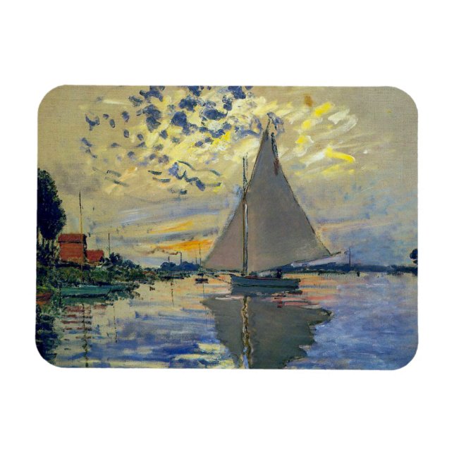 Claude Monet - Sailboat at Le Petit-Gennevilliers Magnet (Horizontal)
