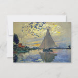 Claude Monet - Sailboat bei Le Petit-Gennevilliers Dankeskarte<br><div class="desc">Sailboat at Le Petit-Gennevilliers / Voilier au Petit-Gennevilliers - Claude Monet,  1874</div>