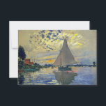 Claude Monet - Sailboat bei Le Petit-Gennevilliers Dankeskarte<br><div class="desc">Sailboat at Le Petit-Gennevilliers / Voilier au Petit-Gennevilliers - Claude Monet,  1874</div>