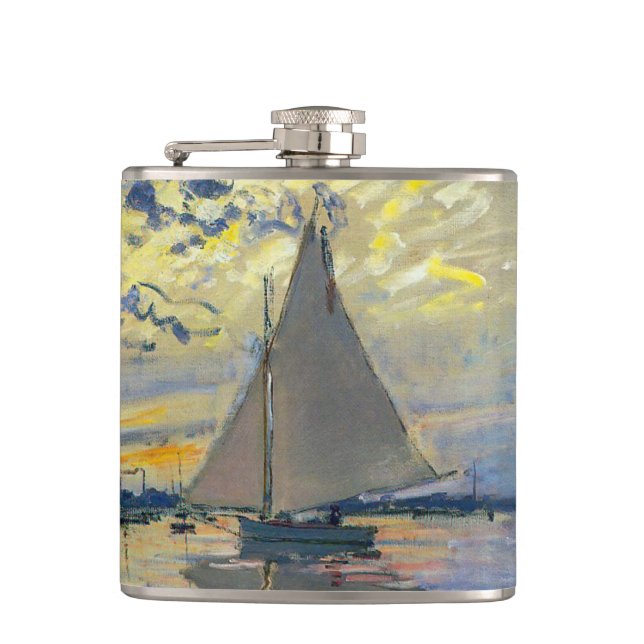 Claude Monet - Sailboat bei Le Petit-Gennevilliers Flachmann (Vorderseite)