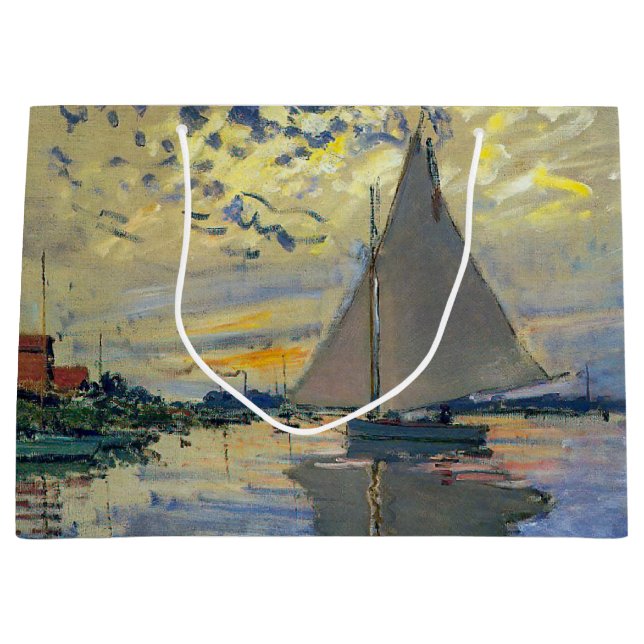 Claude Monet - Sailboat bei Le Petit-Gennevilliers Große Geschenktüte (Vorderseite)