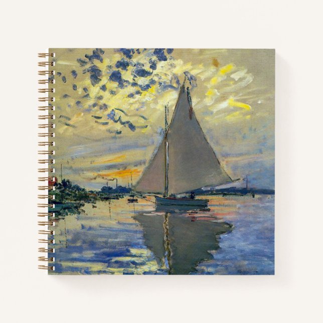 Claude Monet - Sailboat bei Le Petit-Gennevilliers Notizbuch (Vorderseite)