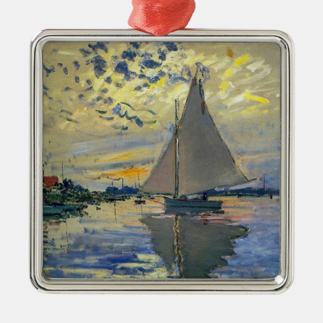 Claude Monet - Sailboat bei Le Petit-Gennevilliers Ornament Aus Metall (Vorne)
