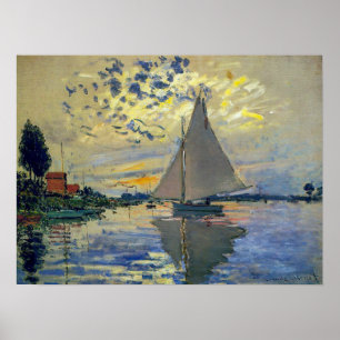 Claude Monet - Sailboat bei Le Petit-Gennevilliers Poster