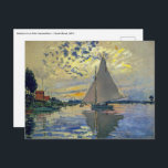 Claude Monet - Sailboat bei Le Petit-Gennevilliers Postkarte<br><div class="desc">Sailboat at Le Petit-Gennevilliers / Voilier au Petit-Gennevilliers - Claude Monet,  1874</div>