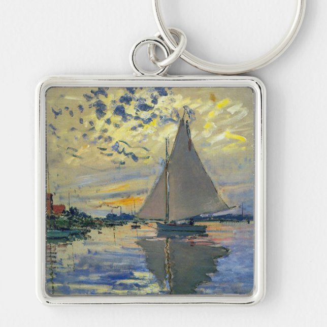 Claude Monet - Sailboat bei Le Petit-Gennevilliers Schlüsselanhänger (Vorne)