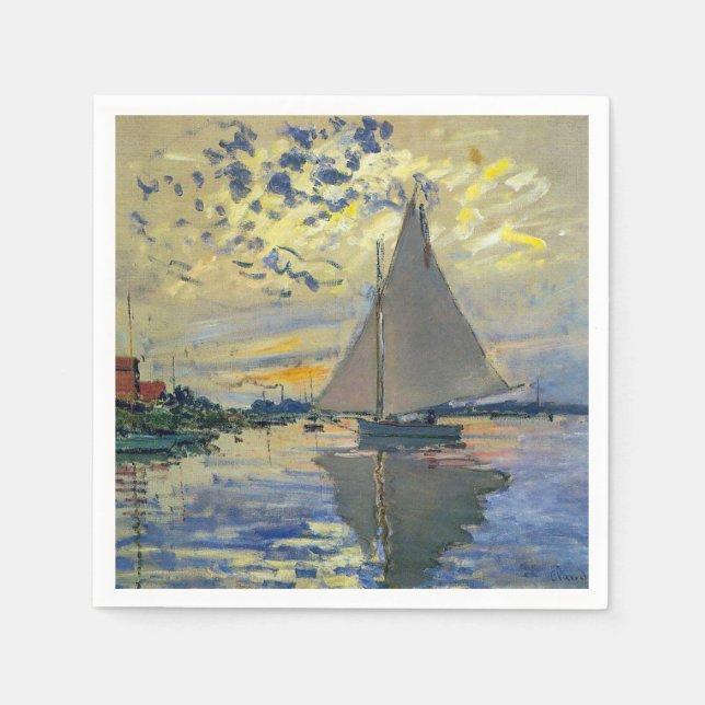 Claude Monet - Sailboat bei Le Petit-Gennevilliers Serviette (Vorderseite)
