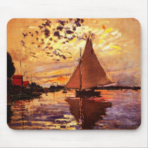 Claude Monet-Sailboat in Le Petit-Gennevilliers Mousepad