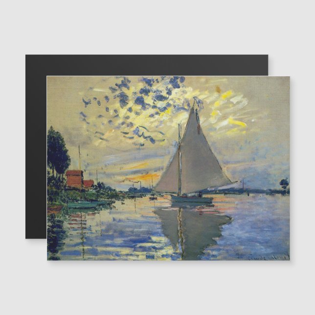 Claude Monet - Sailboat Magnetkarte (Vorne/Hinten)