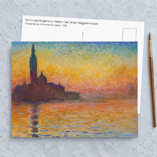 Claude Monet - San Giorgio Maggiore bei Dämmerung Postkarte