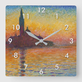 Claude Monet - San Giorgio Maggiore - Museo Canton Quadratische Wanduhr