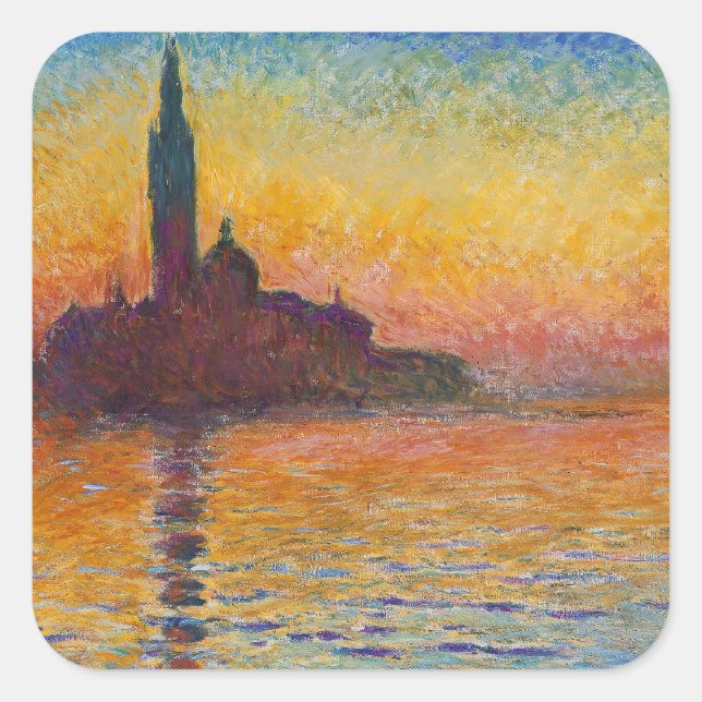 Claude Monet - San Giorgio Maggiore - Museo Canton Quadratischer Aufkleber (Vorderseite)