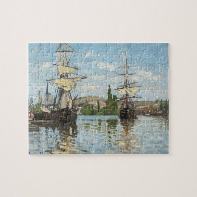 Claude Monet| Schiff auf der Seine in Rouen Puzzle (Horizontal)