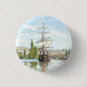 Claude Monet. Schiffe, die auf der Seine in Rouen  Button