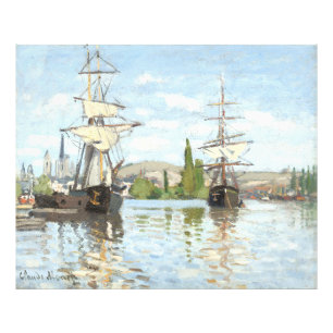 Claude Monet. Schiffe, die auf der Seine in Rouen  Fotodruck