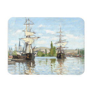Claude Monet. Schiffe, die auf der Seine in Rouen Magnet